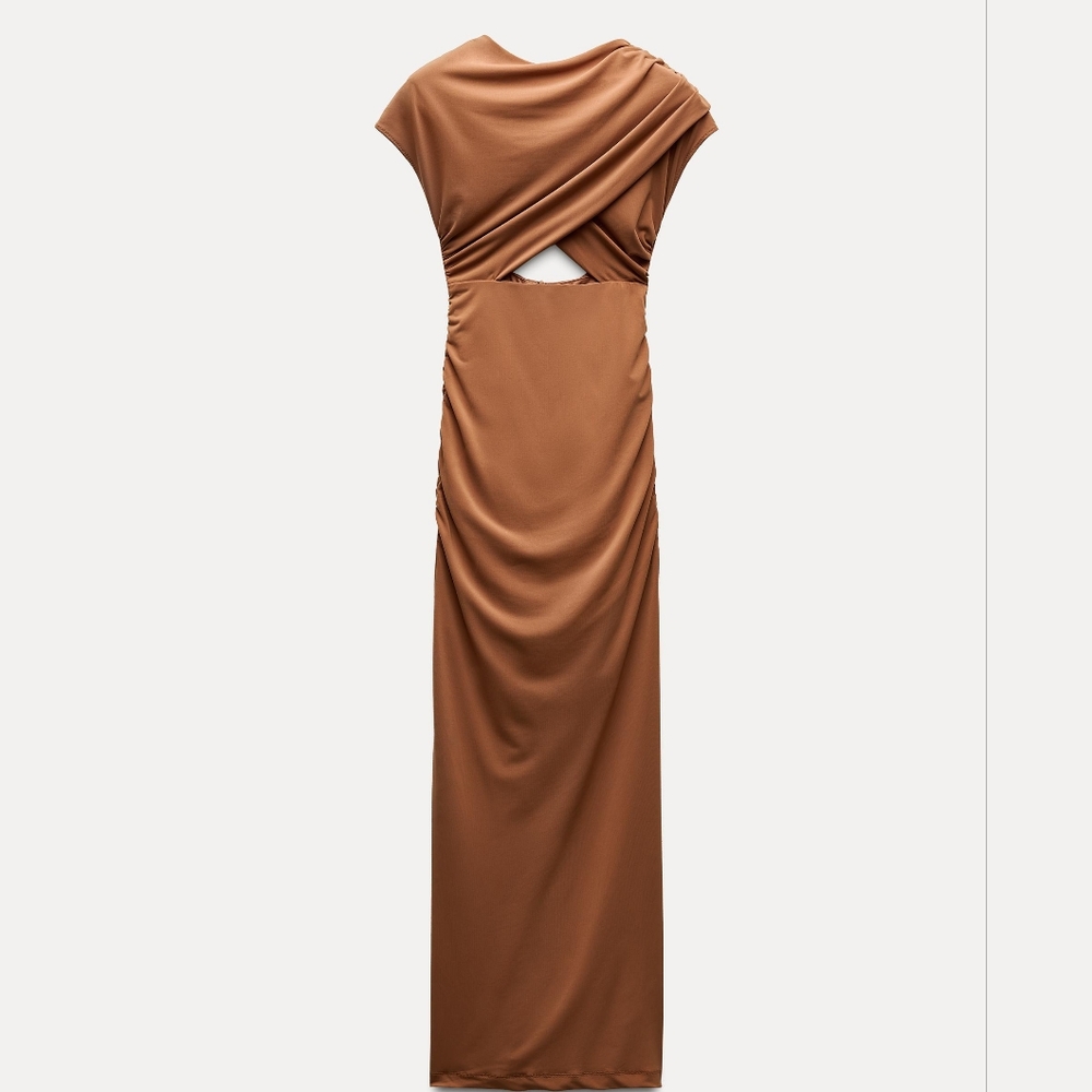 ZARA DRAPED CUT OUT DRESS